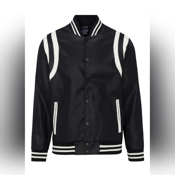 Ring of fire black and white varsity jacket - Picture 1 of 9